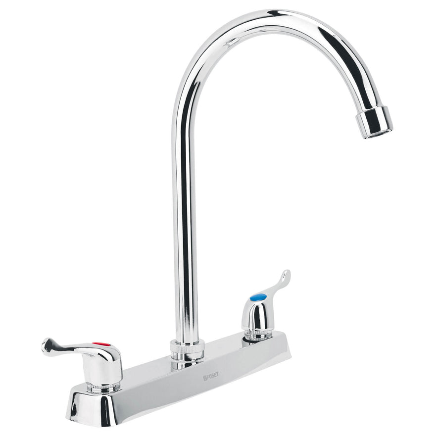 Mezcladora 8' p/fregadero, cuello curvo, manerales palanca, 45618