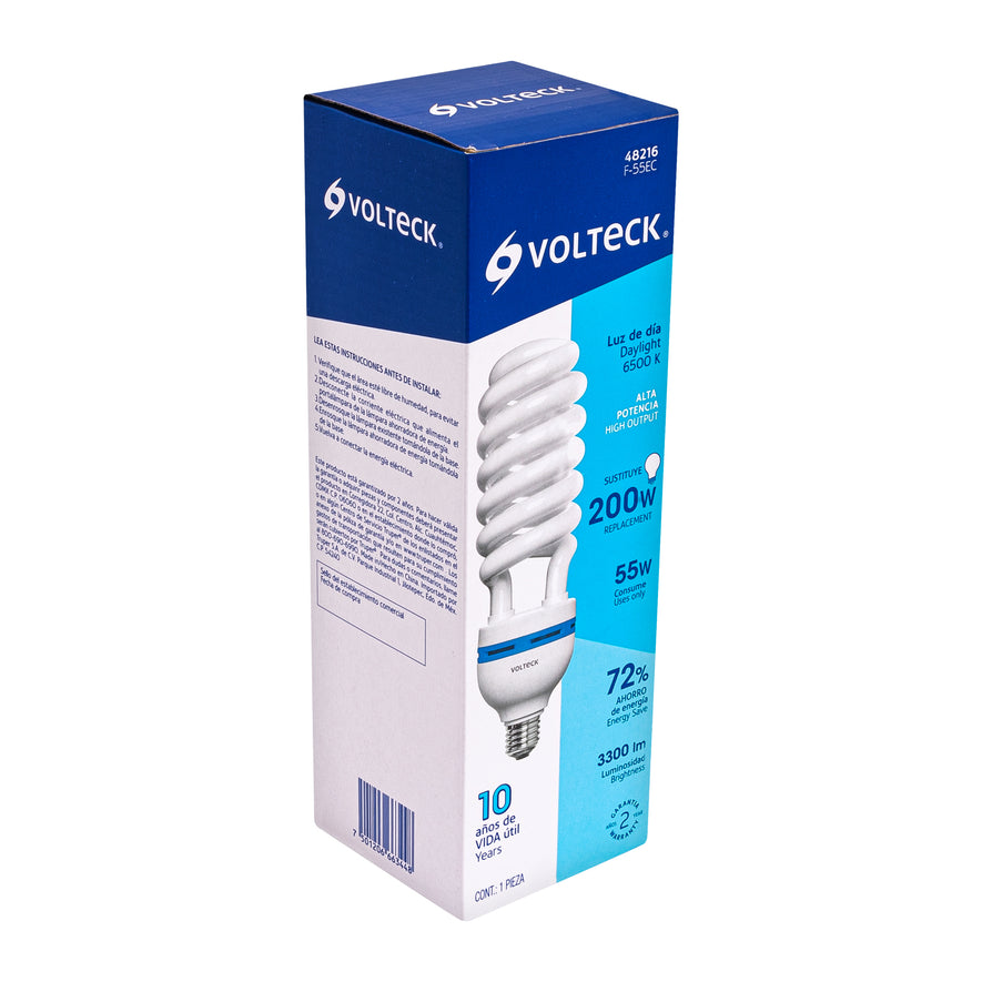 Lámpara espiral T5 55 W alta potencia luz de día, caja Caja con 4, 48216