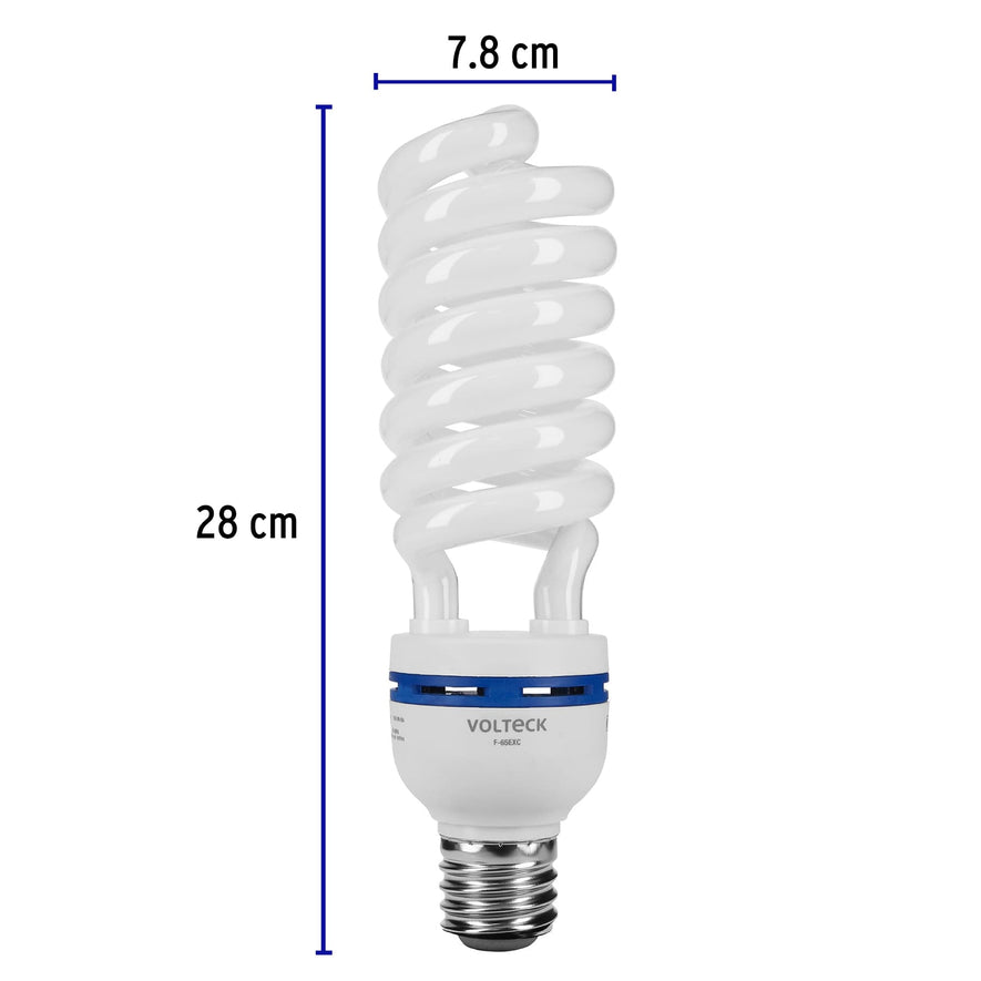 Lámpara espiral 65 W base mogul E39 220 V luz día, caja Caja con 2, 48222