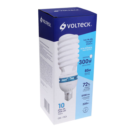 Lámpara espiral 85 W base mogul E39 220 V luz día, caja Caja con 2, 48260