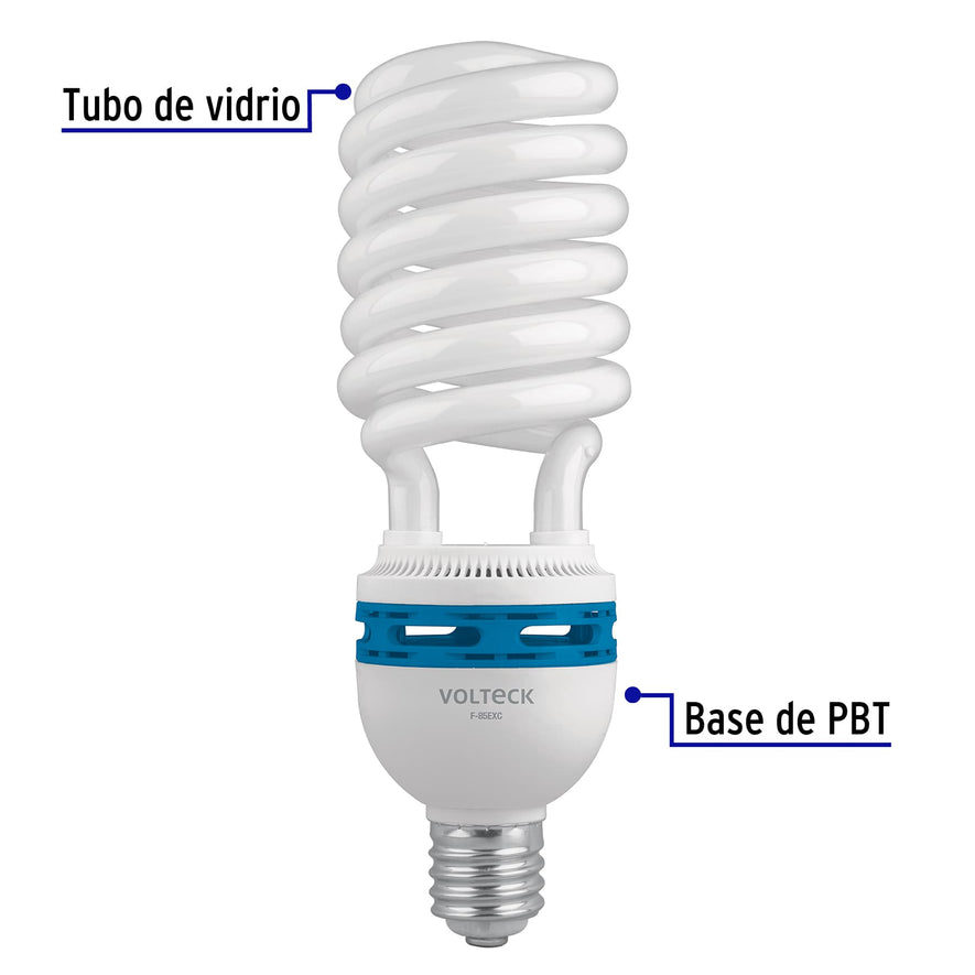 Lámpara espiral 85 W base mogul E39 220 V luz día, caja Caja con 2, 48260