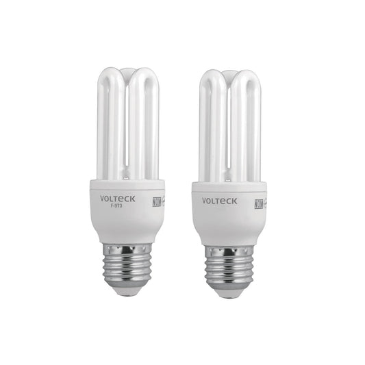 Lámpara triple T3 9 W luz de día en blíster, Volteck Caja con 4, 46843