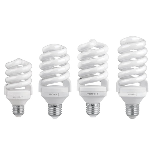 Lámpara espiral T4 28 W luz de día en blíster, Volteck Caja con 8, 46827