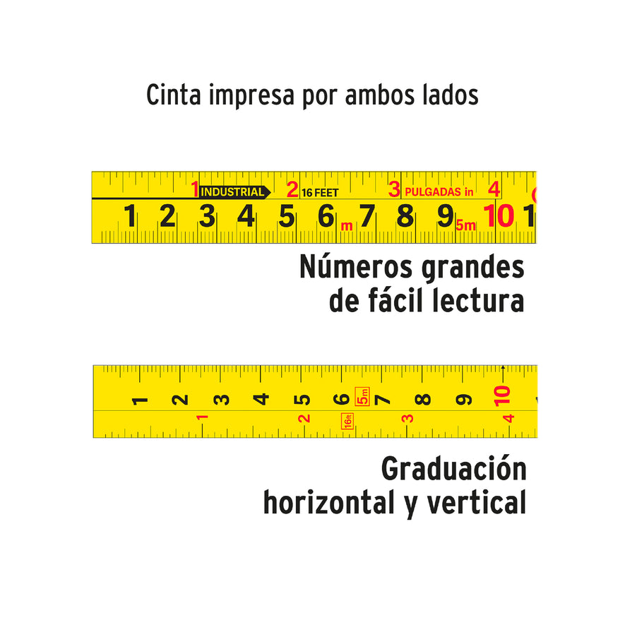 Flexómetro Auto-Lock contra impactos 5.5 m cinta 25 mm Caja con 6, 10748