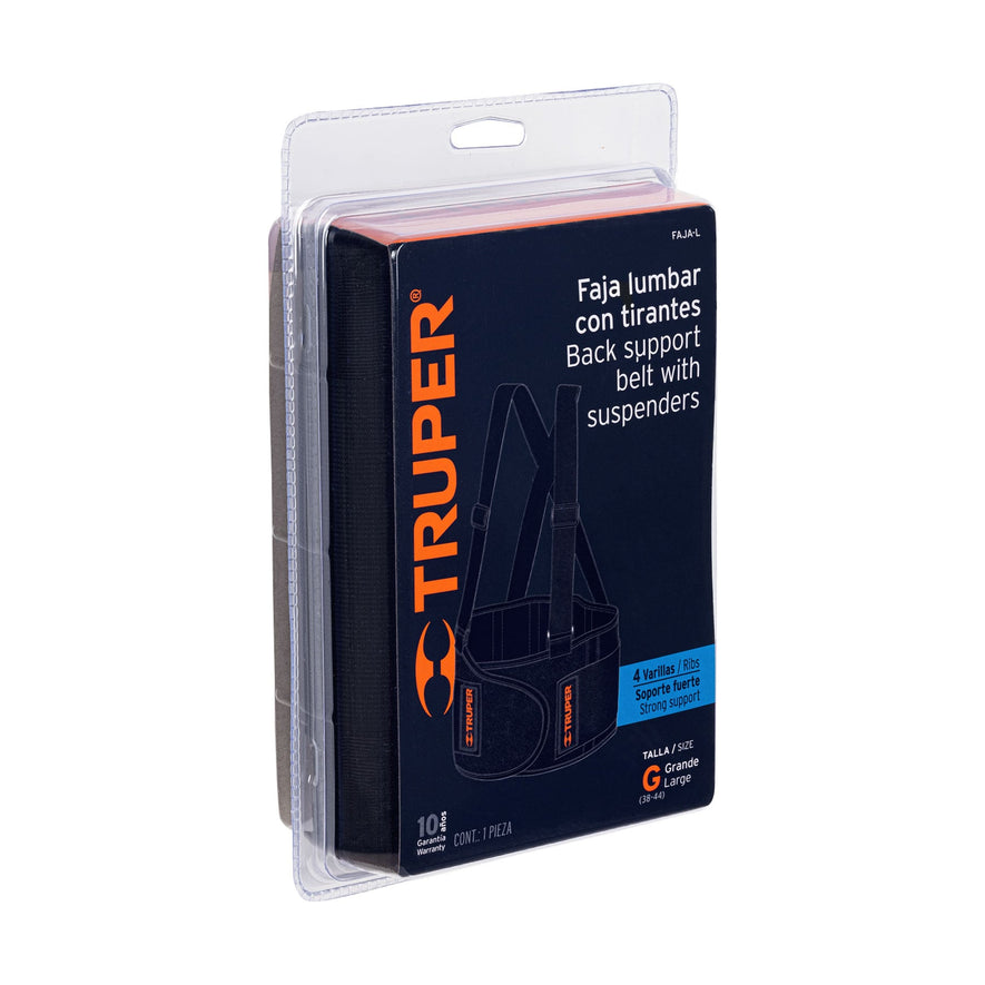 Faja lumbar, talla G, Truper Caja con 2, 14238