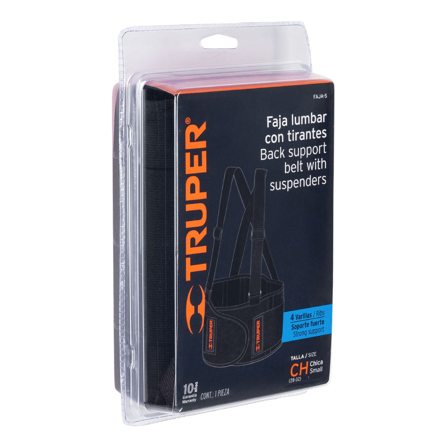 Faja lumbar, talla CH, Truper Caja con 2, 10953