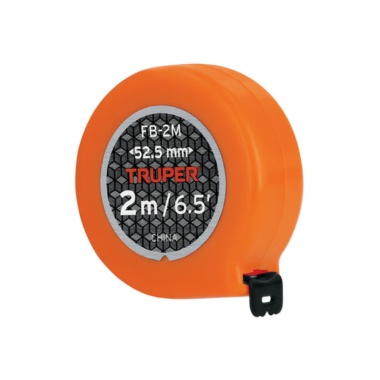 Flexómetro de bolsillo 2 m cinta 13 mm, TRUPER Caja con 6, 103090