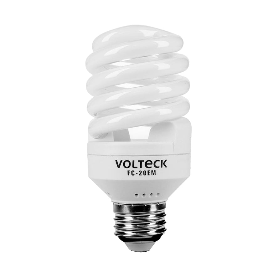 Lámpara espiral mini T2 20 W luz cálida en blíster, Volteck Caja con 4, 48207