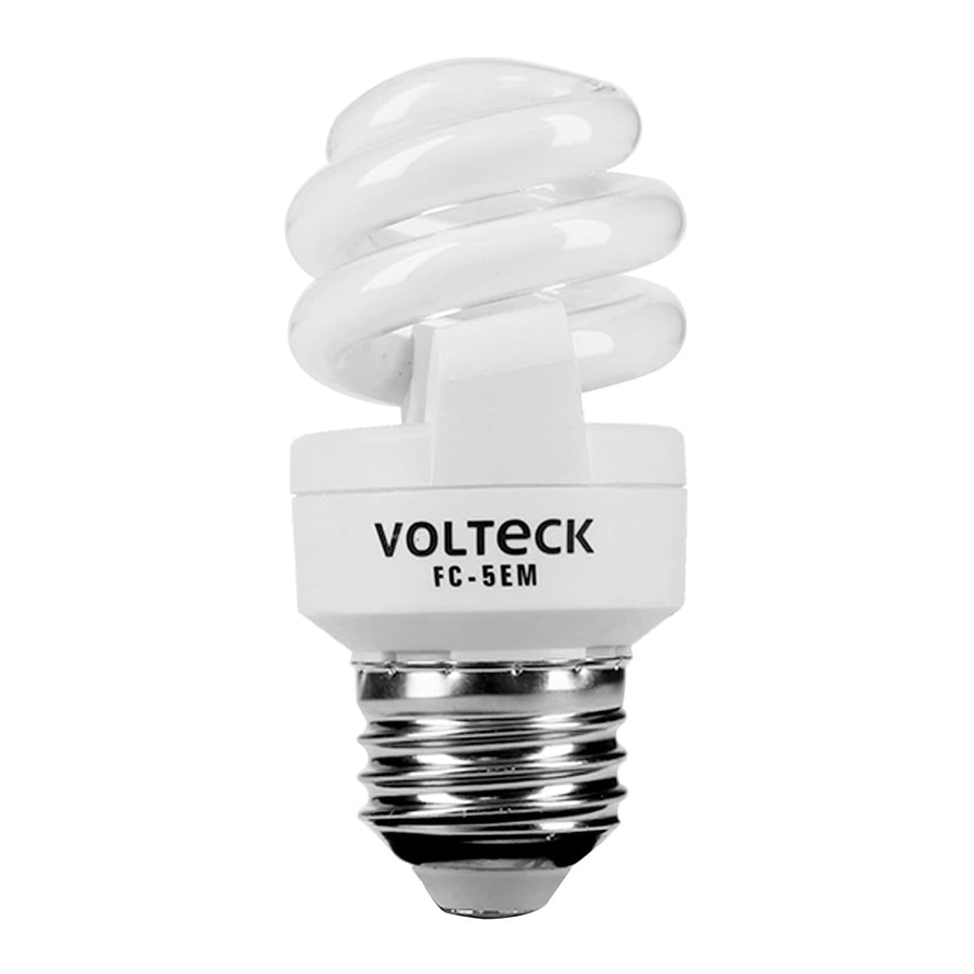Lámpara espiral mini T2 5 W luz cálida en blíster, Volteck Caja con 4, 48201