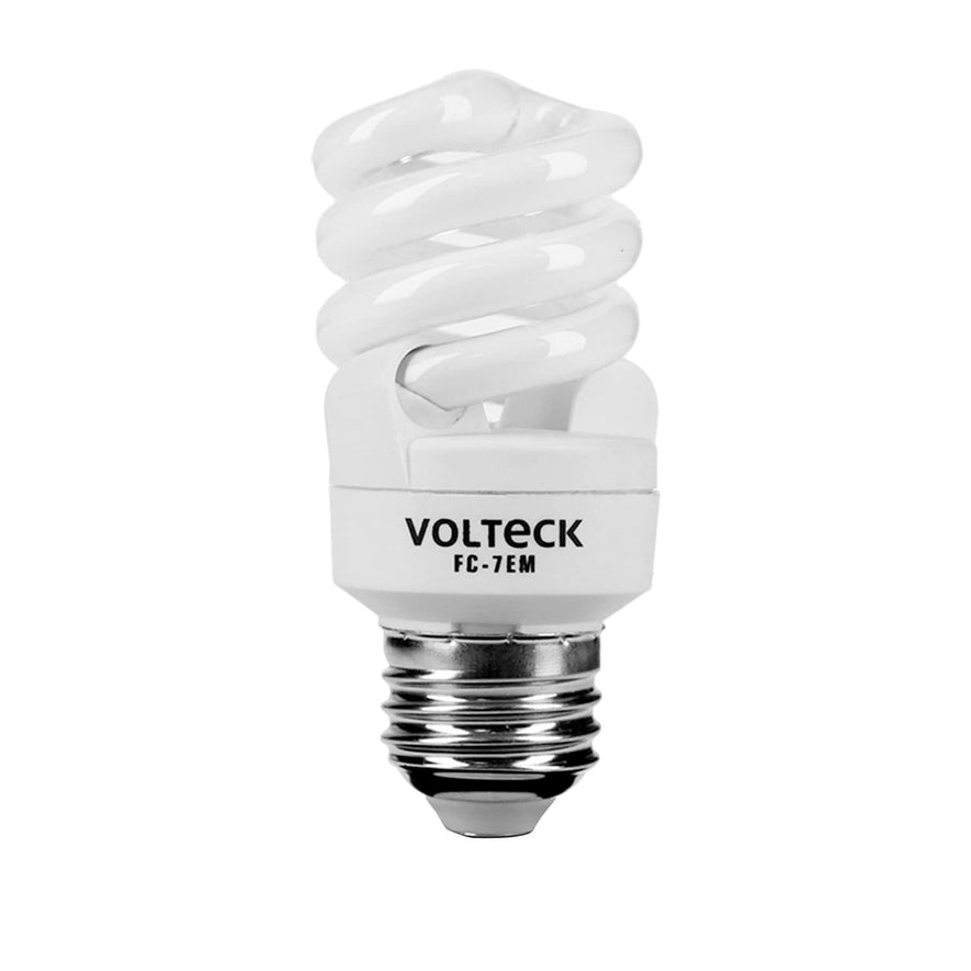 Lámpara espiral mini T2 7 W luz cálida en blíster, Volteck Caja con 4, 48203