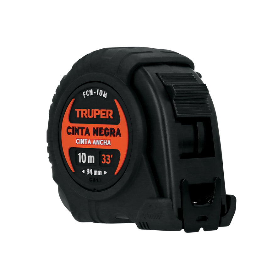 Flexómetro contra impactos 10 m, Cinta Negra 32 mm, Truper Caja con 3, 103057