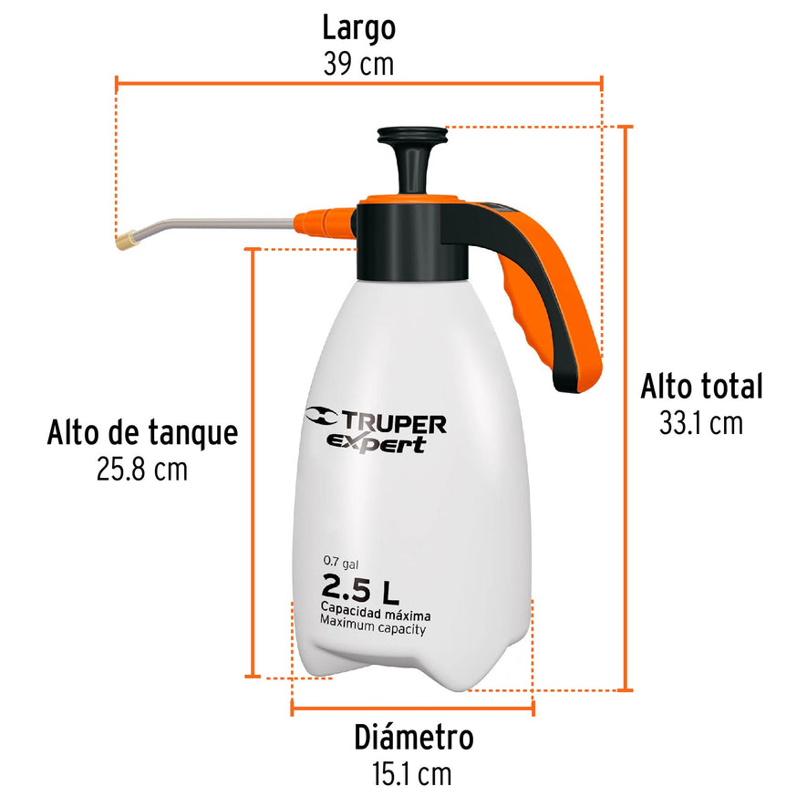 Fumigador doméstico de 2.5 litros, mango ergonómico, Expert Caja con 4, 102645