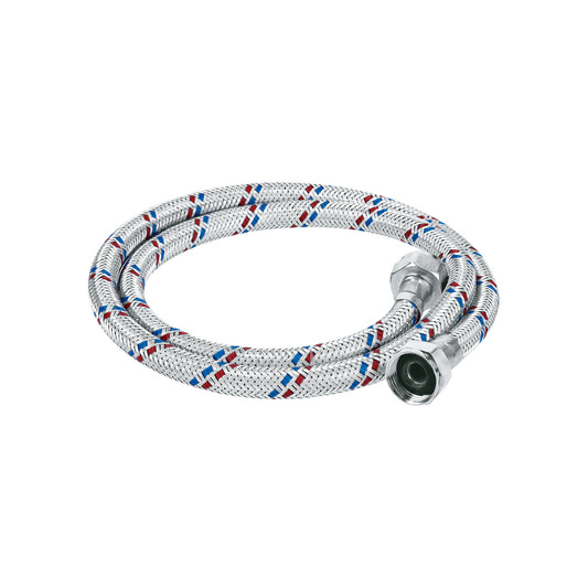 Manguera lavabo/fregadero, aluminio, 1/2'x1/2',100cm, Basic Caja con 12, 49854