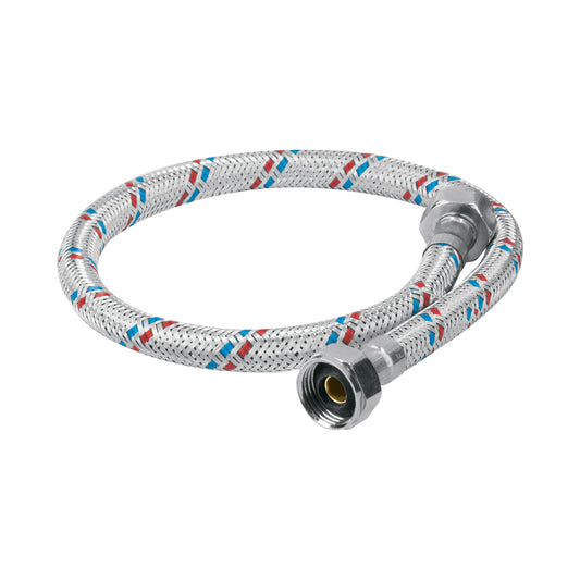 Manguera lavabo/fregadero, aluminio, 1/2'x1/2',55 cm, Basic Caja con 12, 26021