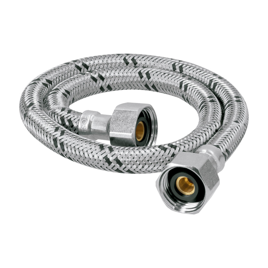 Manguera lavabo/fregadero, acero inox, 1/2' x 1/2', 55 cm Caja con 6, 49182