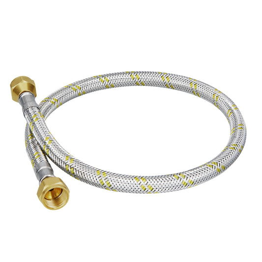 Manguera para gas, acero inox, 3/8' x 3/8', 60 cm, Foset Caja con 6, 49514