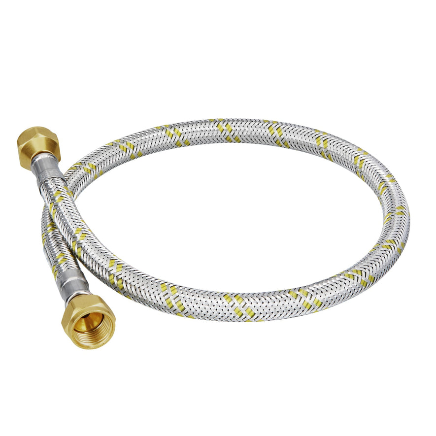 Manguera para gas, acero inox, 3/8' x 3/8', 60 cm, Foset Caja con 6, 49514