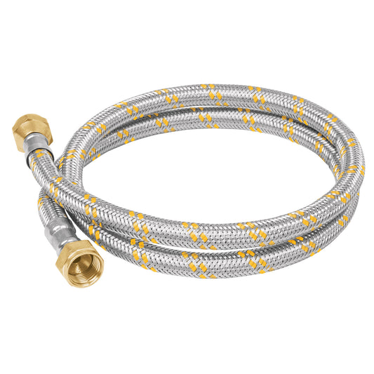 Manguera para gas, acero inox, 3/8' x 3/8', 100 cm, Foset Caja con 6, 49515