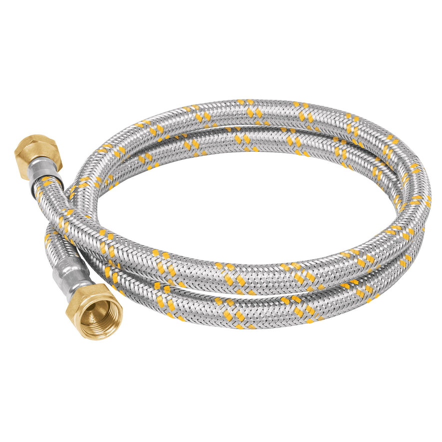 Manguera para gas, acero inox, 3/8' x 3/8', 100 cm, Foset Caja con 6, 49515