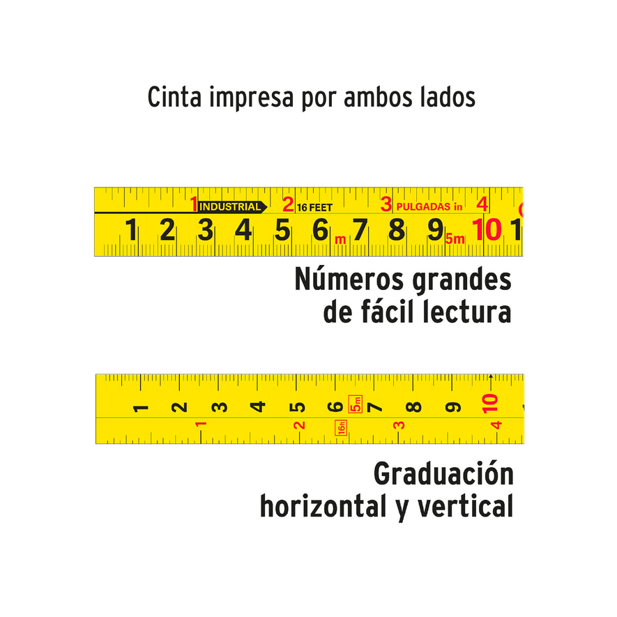 Flexómetro Gripper contra impactos 5.5 m cinta 25 mm, Truper Caja con 6, 14613
