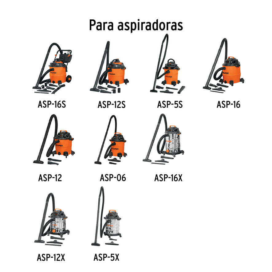 Bolsa con 3 filtros de tela, aspiradoras 5-16 gal, TRUPER, 12080