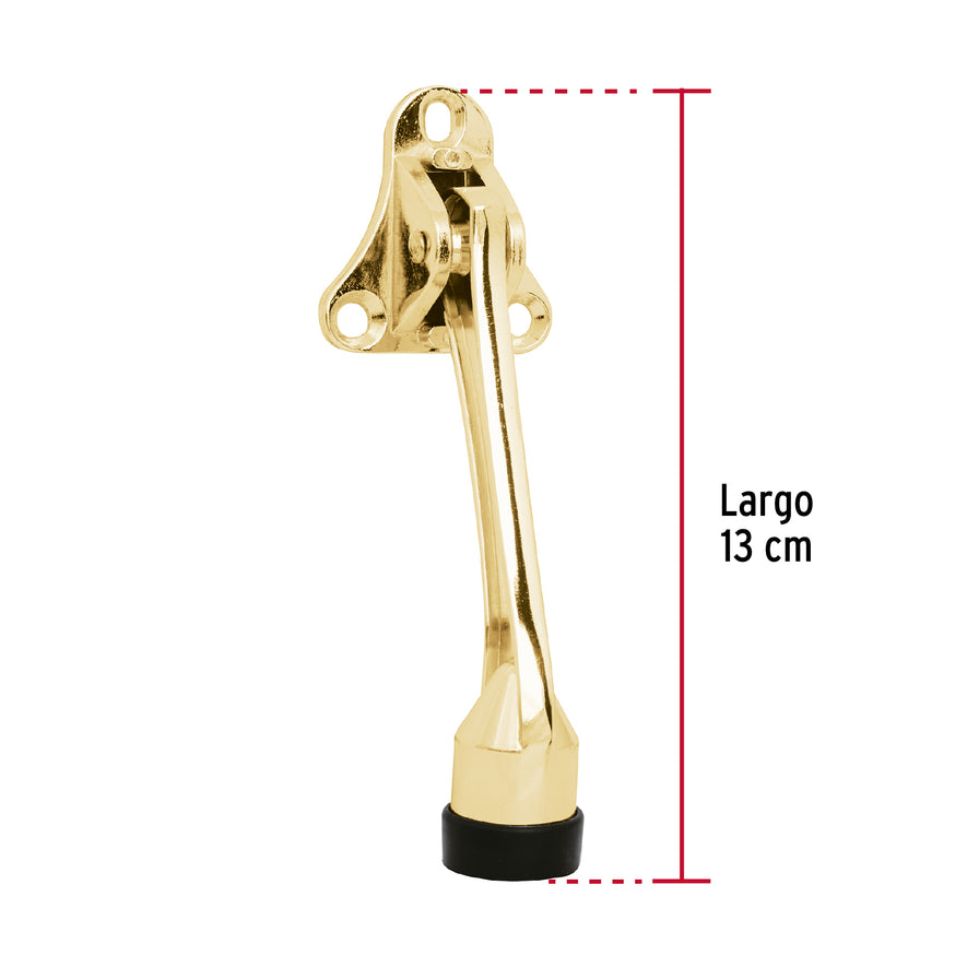 Fijapuerta metálico, acabado latón, Hermex Caja con 6, 43641