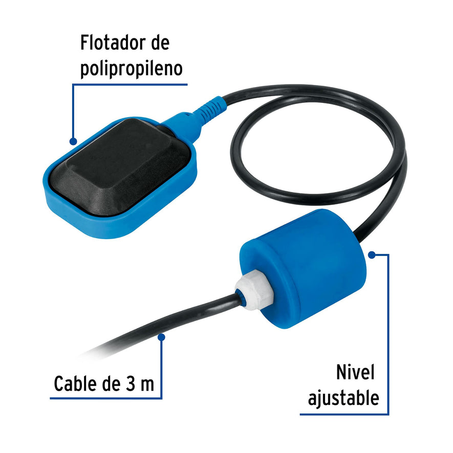 Flotador eléctrico con cable de 3 m, Foset Caja con 2, 49347