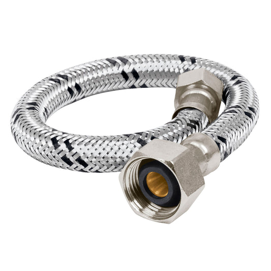 Manguera lavabo/fregadero, acero inox, 1/2' x 3/8', 30 cm Caja con 6, 45488