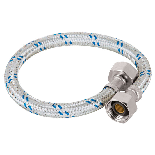 Manguera lavabo/fregadero, aluminio, 1/2' x 1/2', 40 cm Caja con 6, 49120