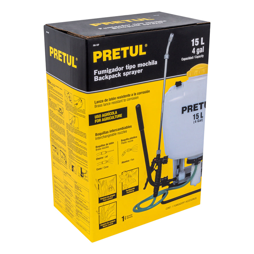 Fumigador de 15 L manual de mochila, Pretul, 24583