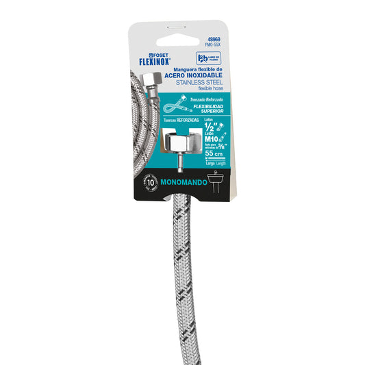 Manguera para monomando, acero inox, 1/2'x M10, 55 cm Caja con 6, 48969