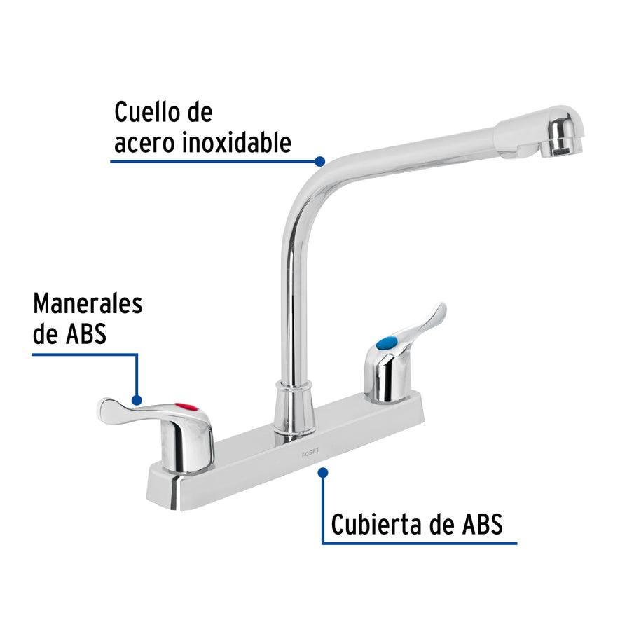 Mezcladora plástica 8' cuello cobra para fregadero, palanca Caja con 2, 45516