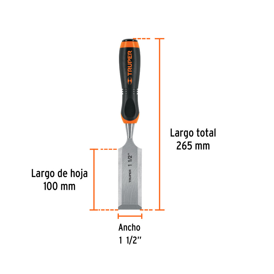 Formón 1-1/2' mango Comfort Grip, Truper Caja con 3, 14639