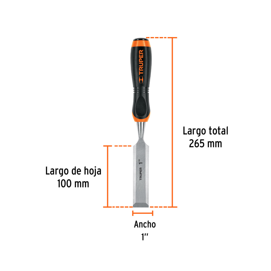 Formón 1' mango Comfort Grip, Truper Caja con 3, 14633