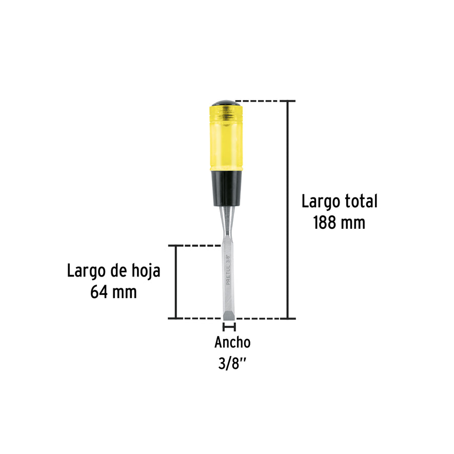 Formón 3/8', Pretul Caja con 6, 21653