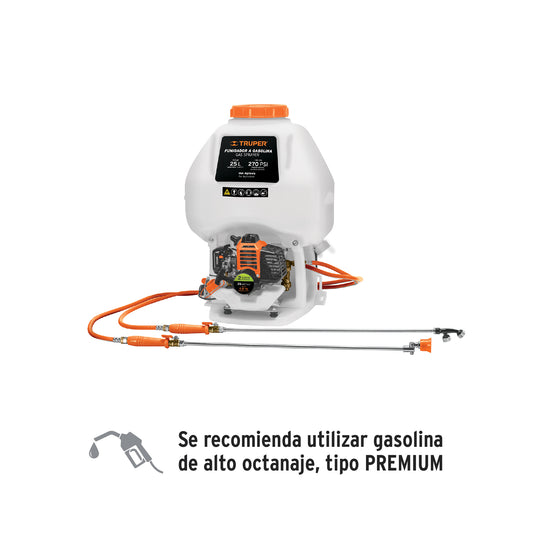 Fumigador de 25 L con motor a gasolina de 2 tiempos, Truper, 101568