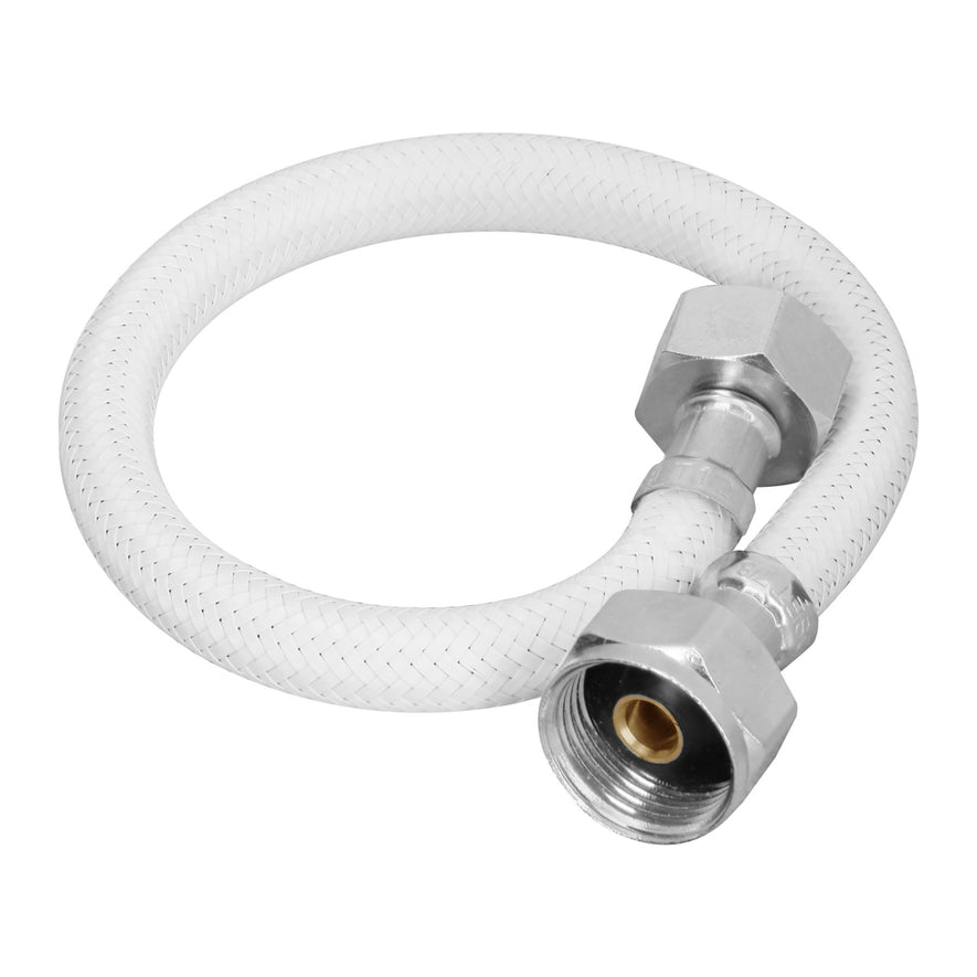 Manguera p/WC, vinilo blanco, 1/2' x 7/8', 35 cm Caja con 6, 45310