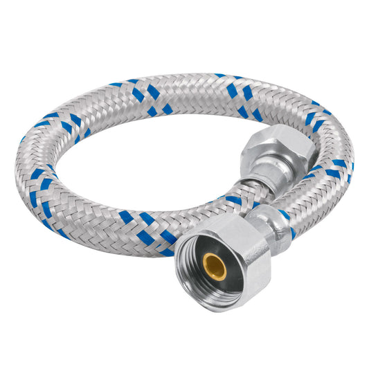 Manguera p/WC, aluminio, 1/2' x 7/8', 35 cm, Foset Caja con 6, 49125