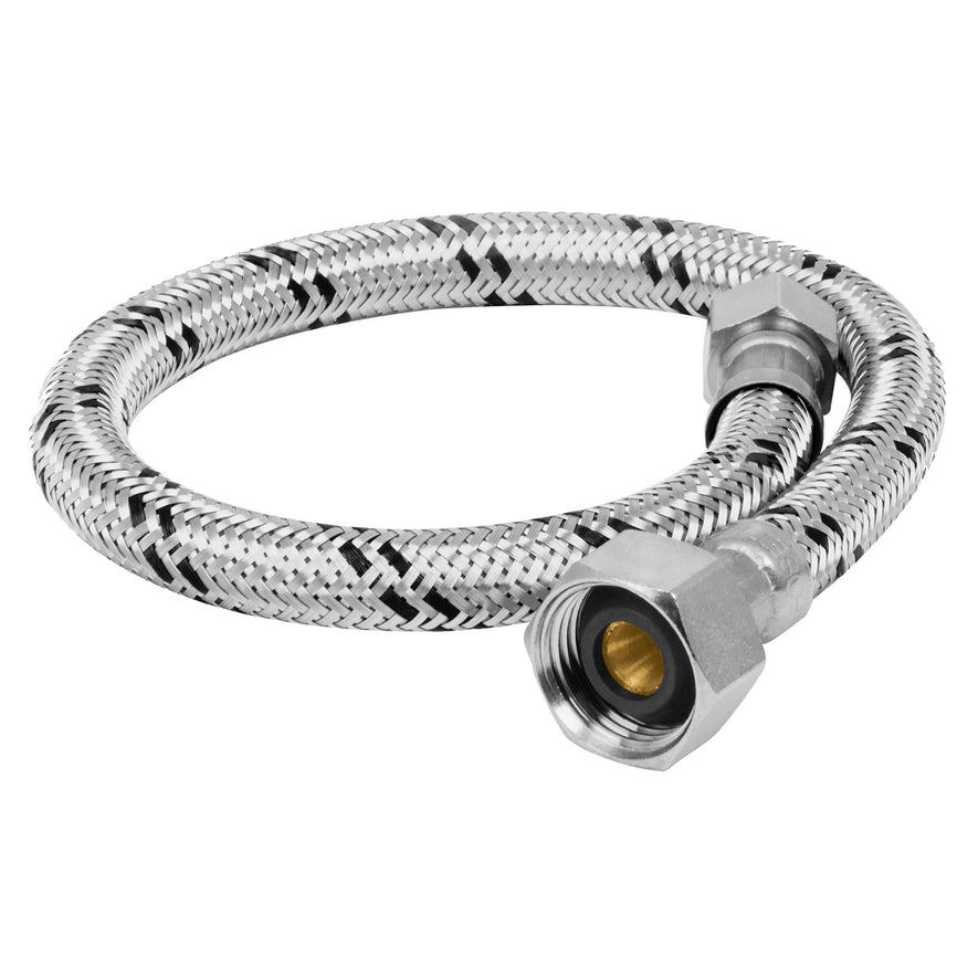 Manguera p/WC, acero inox, 3/8'x7/8', 40cm, latón/latón Caja con 6, 45502