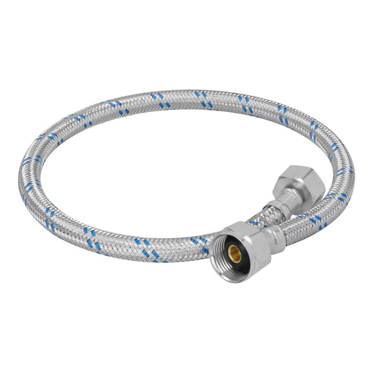 Manguera p/WC, aluminio, 1/2' x 7/8', 60 cm, Foset Caja con 6, 49127