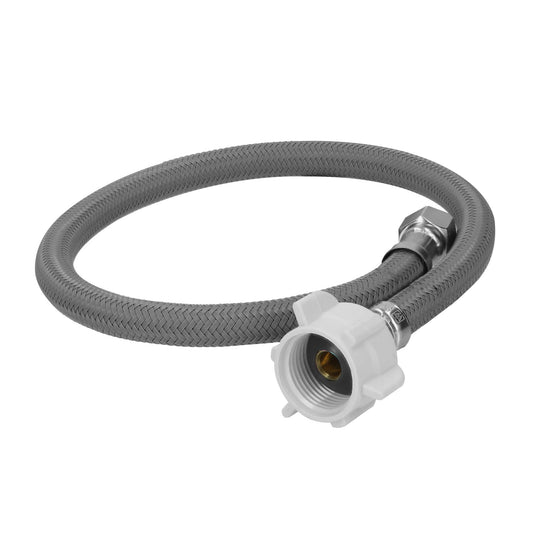 Manguera p/WC, vinilo gris, 3/8'x7/8' , 40cm, plástico/latón Caja con 6, 45504