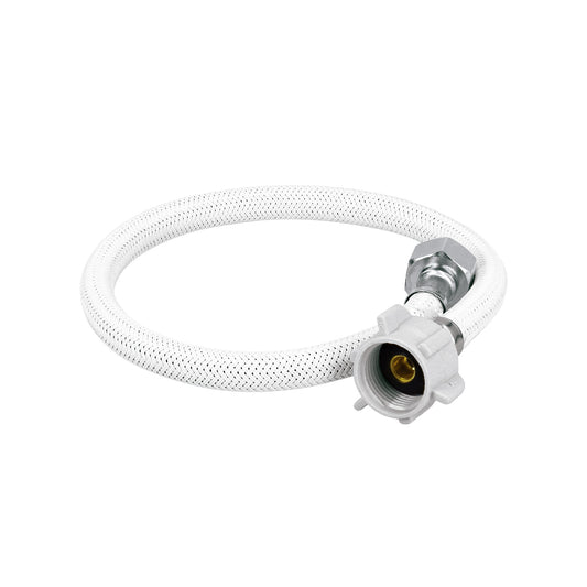 Manguera p/WC vinilo blanco 1/2'x7/8', 50cm, plástico/latón Caja con 6, 49521