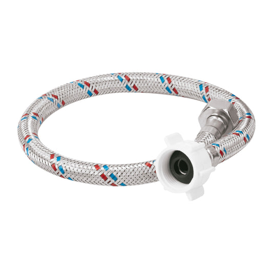 Manguera p/WC, aluminio, 1/2'x7/8', 50cm, plást/metal, Basic Caja con 12, 49593