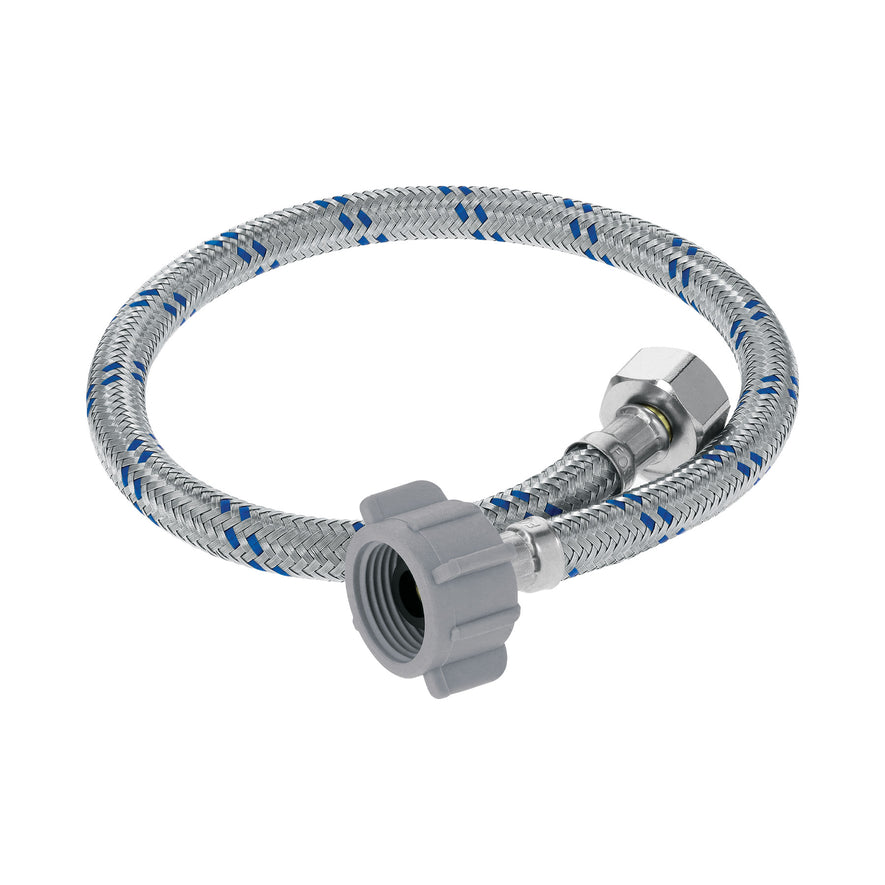 Manguera p/WC, aluminio, 1/2' x 7/8', 50 cm, plástico/latón Caja con 6, 46589