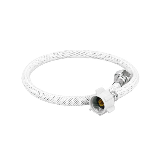 Manguera p/WC vinilo blanco 1/2'x7/8', 60cm, plástico/latón Caja con 6, 49522