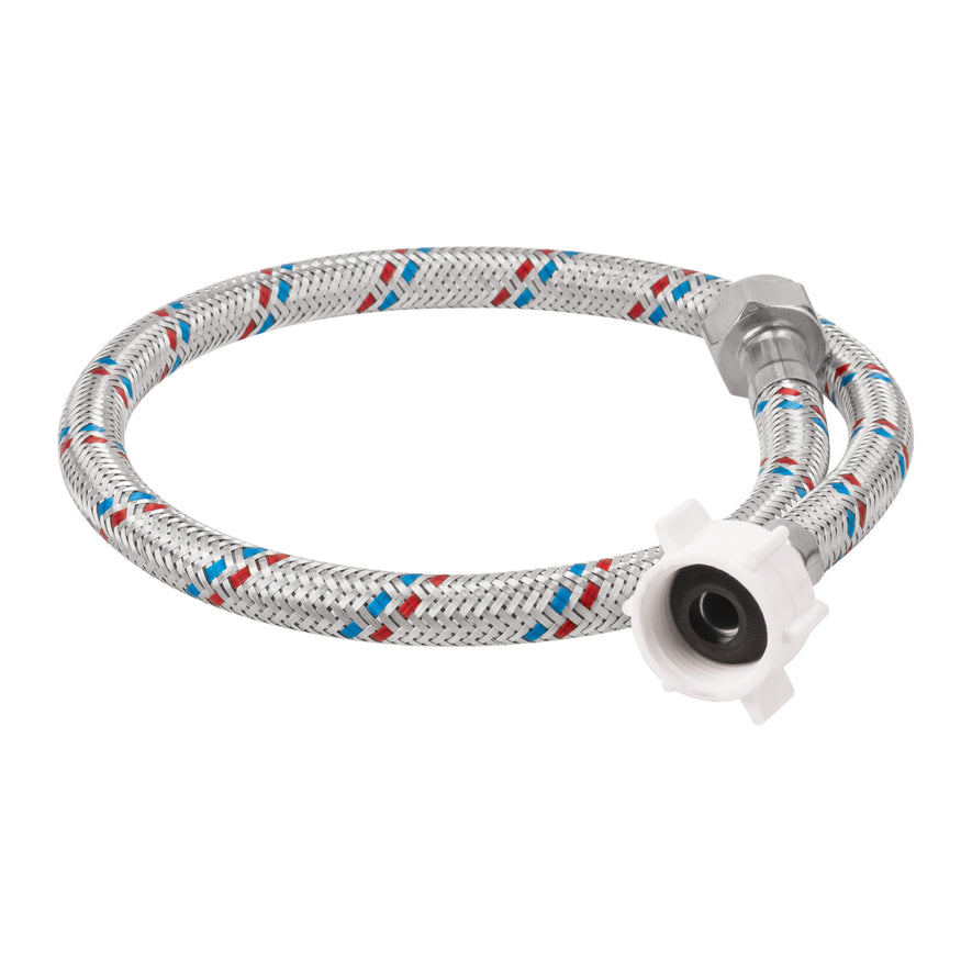 Manguera p/WC, aluminio, 1/2'x7/8', 60cm, plást/metal, Basic Caja con 12, 49594