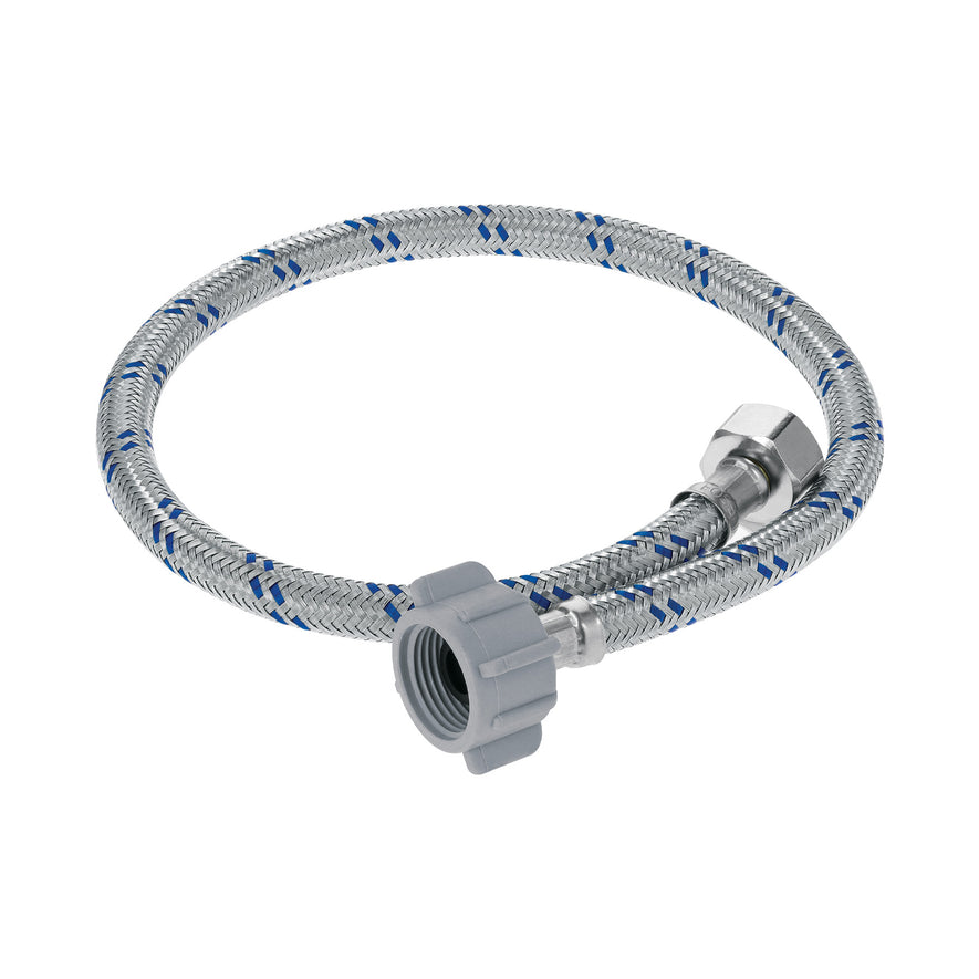 Manguera p/WC, aluminio, 1/2' x 7/8', 60 cm, plástico/latón Caja con 6, 46590