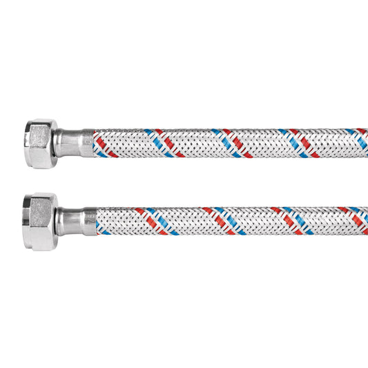 Manguera p/WC, aluminio, 1/2' x 7/8', 35 cm, Basic Caja con 12, 26022