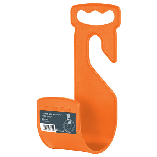 Gancho plástico naranja para manguera de jardín, Truper Caja con 6, 100173
