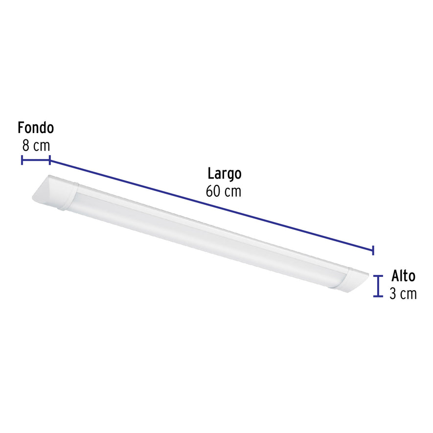 Luminario lineal delgado de LED 18 W para gabinete, Volteck Caja con 2, 48390